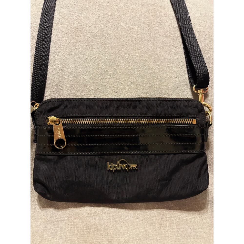 Kipling Lani Black Crossbody Adjustable Strap Minimalist Women’s Handbag